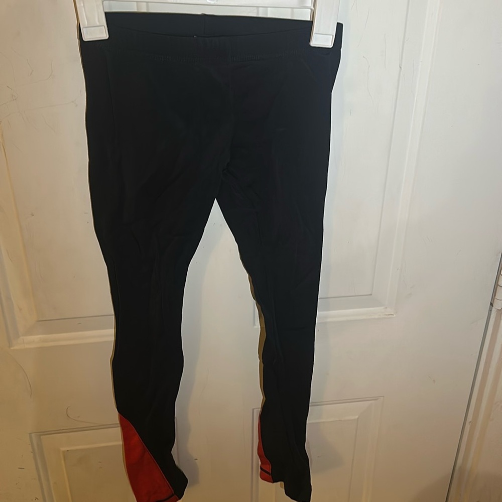 Mondor Girls Black & Red Insulated Ice-skating Leggings